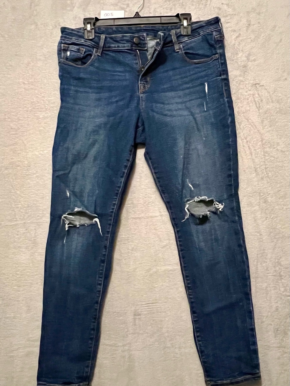 Women's Dark Blue Ripped Skinny Jeans
